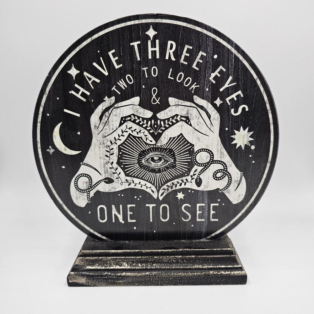 Gothic Witch Gypsy‎ Black Wood Plaque  8"